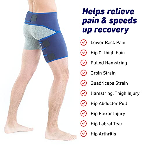Groin Wrap, Adjustable Support for Hip, Groin, Hamstring, Thigh, and  Sciatic Nerve Pain Relief
